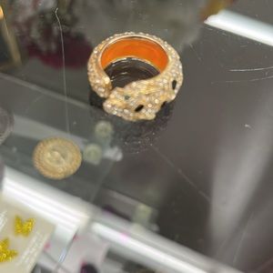 Betsey Johnson sparkling cat ring